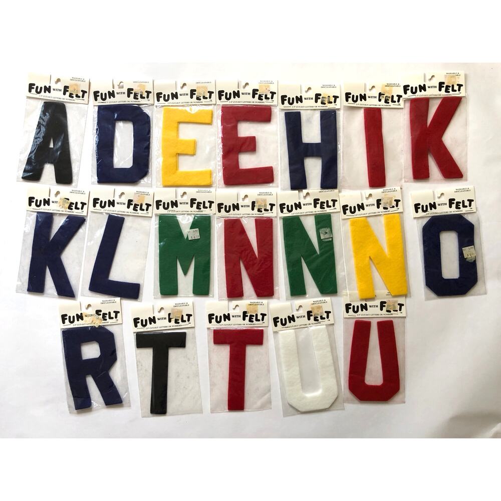 Felt Letters 19 2-packs 5 Inch Craft Sew On Patch Black Name Sports A D E H M T